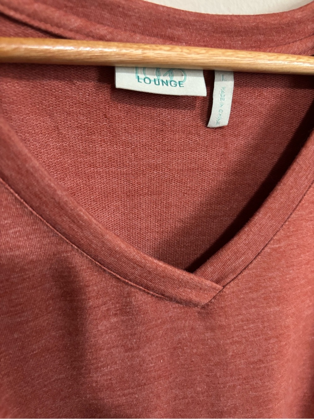 Logo Lounge Terra Cotta V-Neck Tunic with Chiffon Hem - Picture 2 of 7
